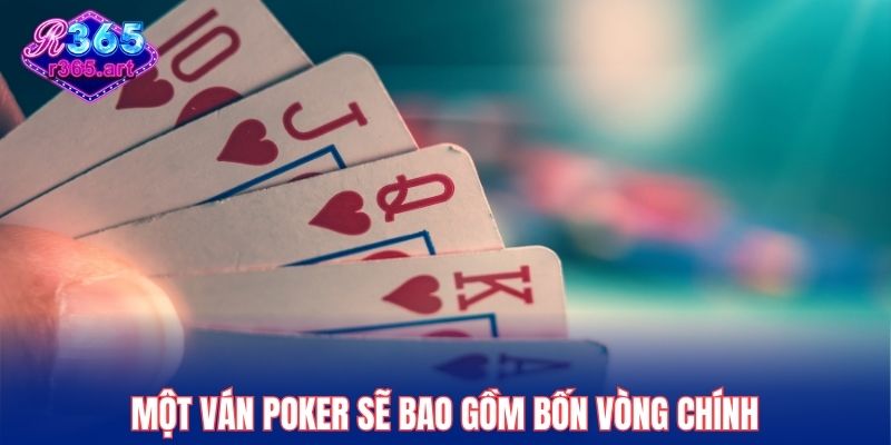 Một ván Poker sẽ bao gồm bốn vòng chính